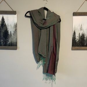 Stunning shimmer red and green scarf